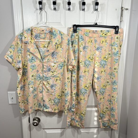 Soft Surroundings 2 Piece Pajama Set Women’s Size L Floral Cozy Sleepwear 2EE33 - Picture 1 of 15